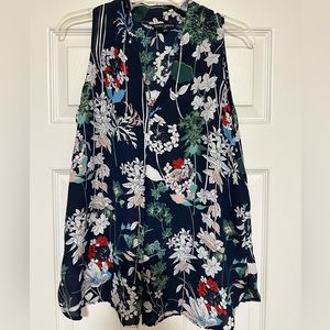 Mario Serrani Sleeveless V-Neck Floral Print Blouse